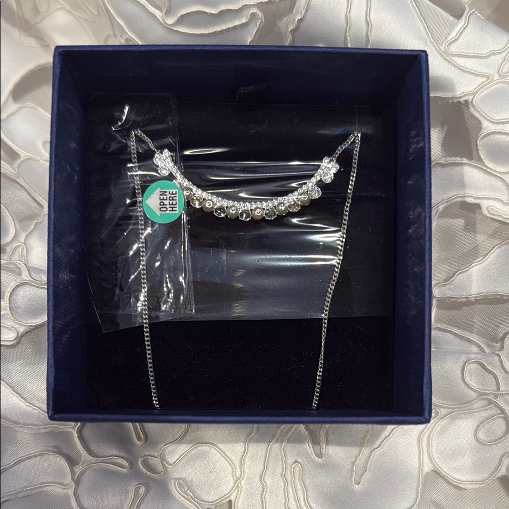 Swarovski Elegant Silver Necklace with Crystal Accents